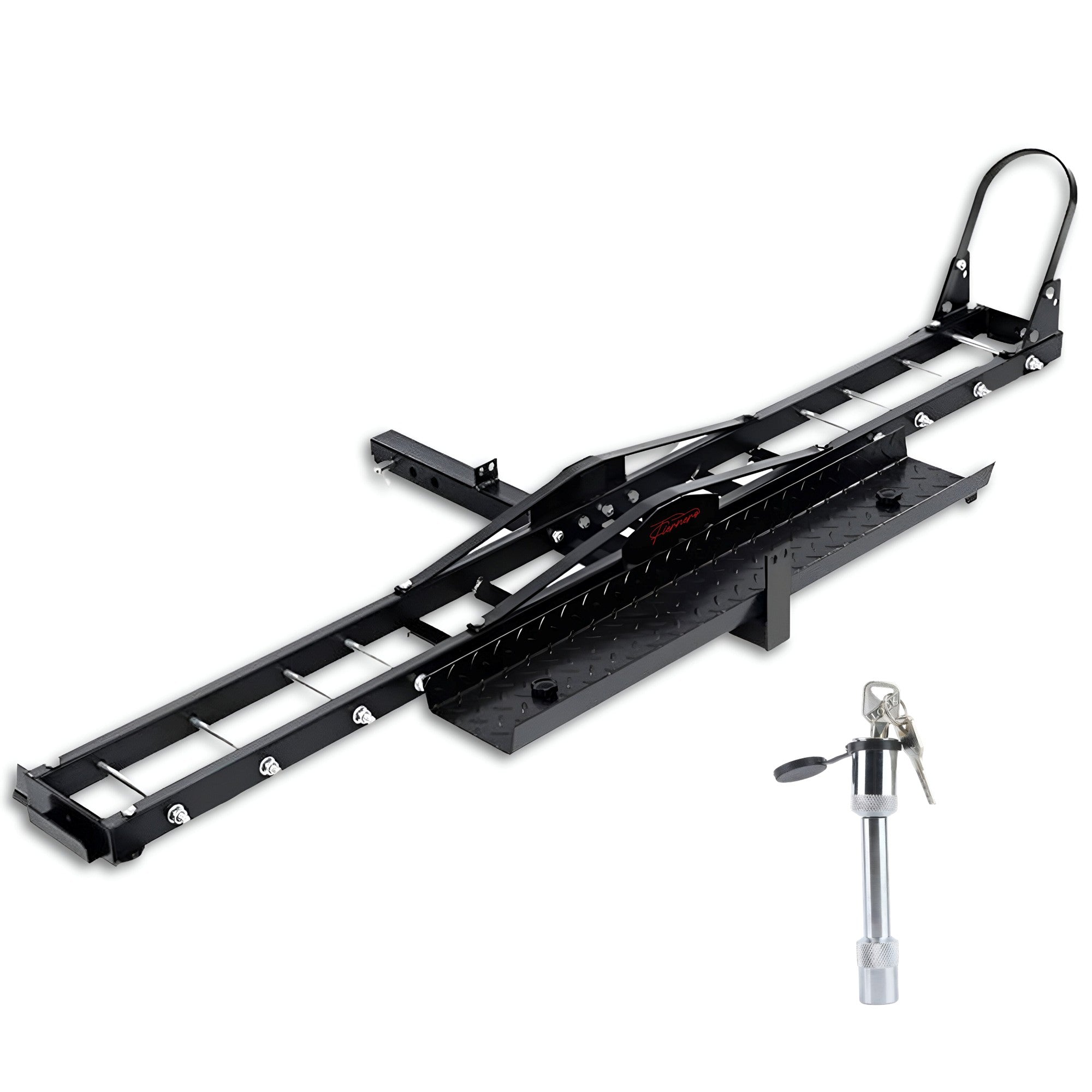 Fiernero 227KG Mid-Towing Hitch Motorcycle Carrier Rack | Self-Storing Ramp