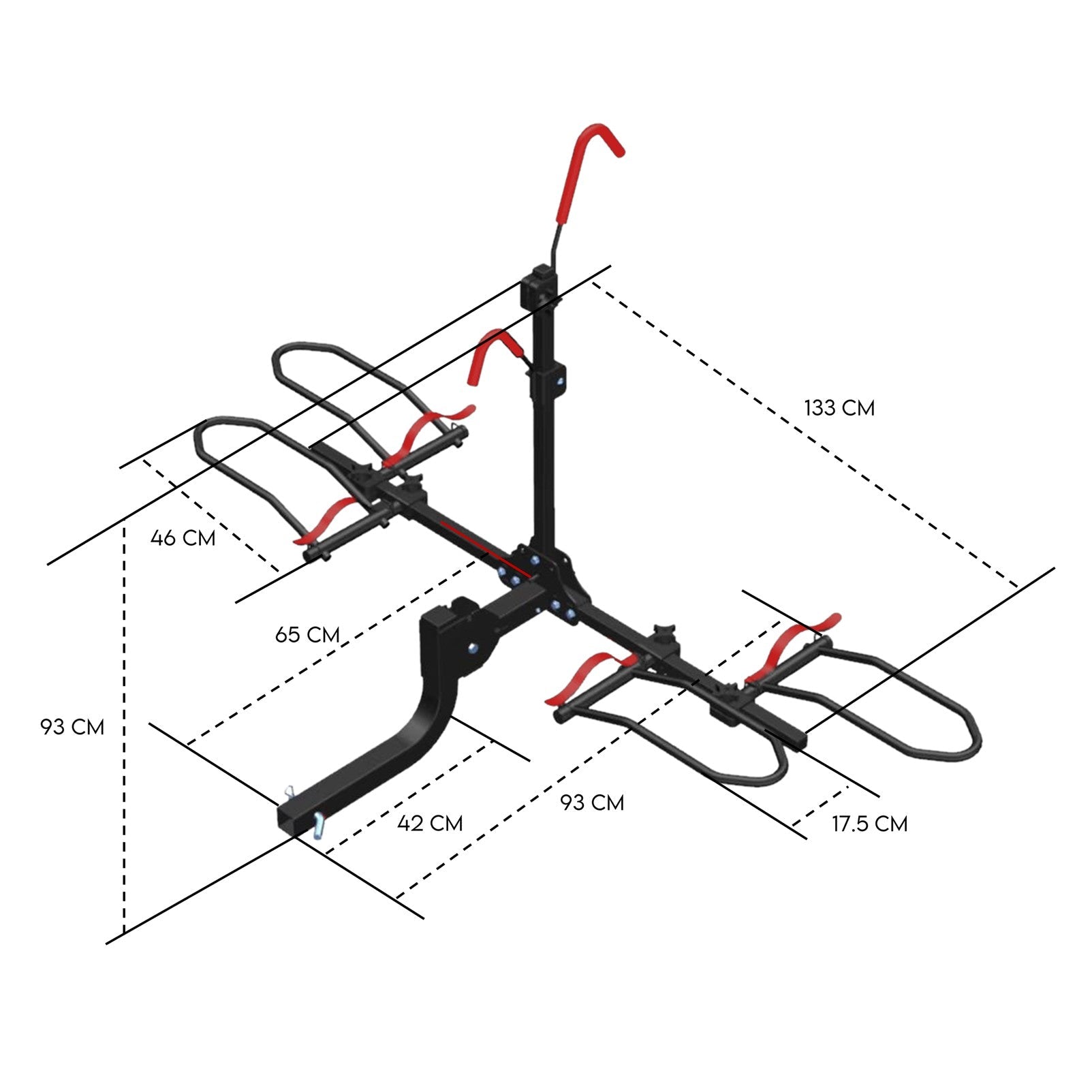 Fiernero Heavy-Duty 2 E-Bike Carrier Tilt & Foldable | 100KG Total Capacity | 50mm Towbar