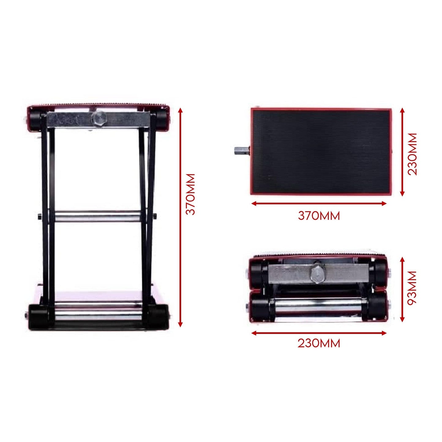 Fiernero 500KG Motorcycle Scissor Lift Jack | Wide Platform for Cruiser Bike Non-Slip Pad