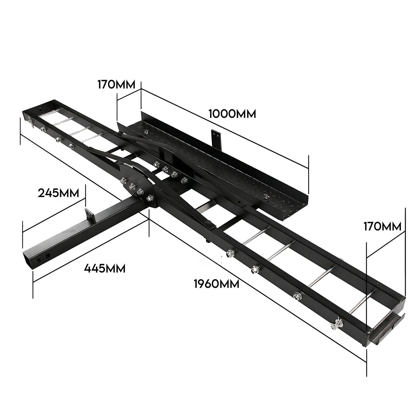 Fiernero 227KG Mid-Towing Hitch Motorcycle Carrier Rack | Self-Storing Ramp