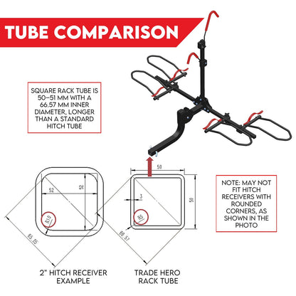Fiernero Heavy-Duty 2 E-Bike Carrier Tilt & Foldable | 100KG Total Capacity | 50mm Towbar