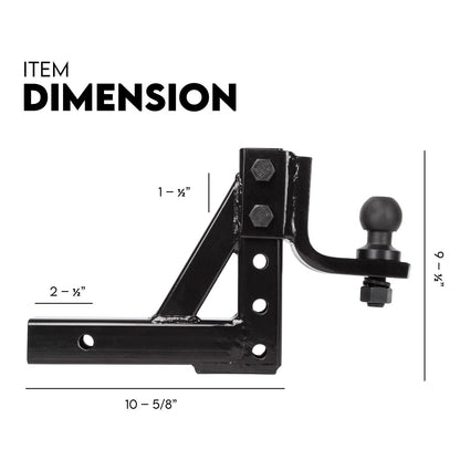 Fiernero 3500KG 16-Position Adjustable Tow Hitch Towbar for 2" Receiver w/ Pin Lock