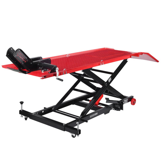 Fiernero 500 kg Hydraulic Motorcycle Lift Table | 1.9m Deck & Foot-Pump Operation