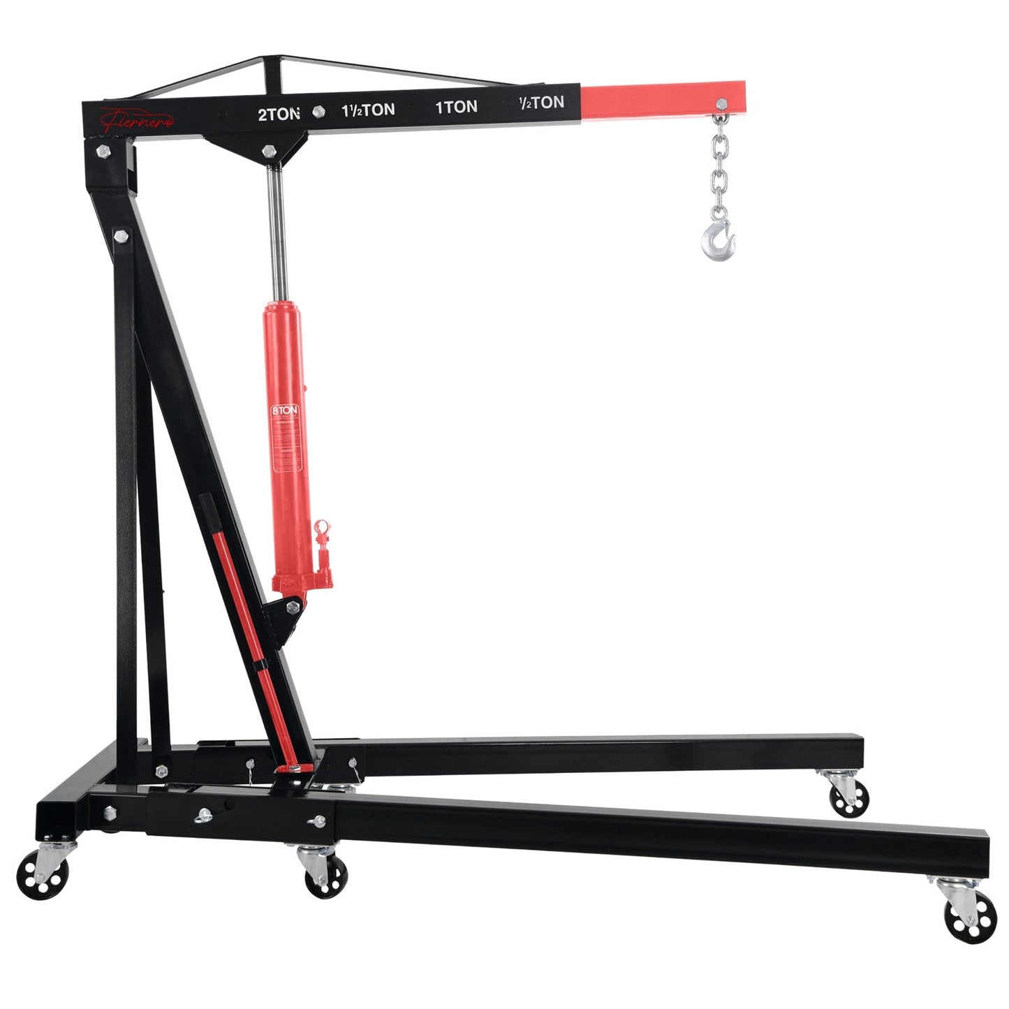Fiernero  2000 KG Heavy-Duty Folding Engine Crane 2 Ton Hoist | 4-Position Telescopic Boom
