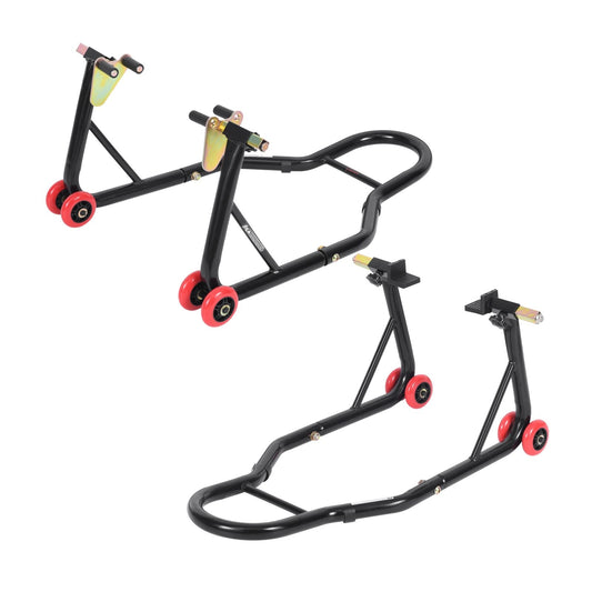 Fiernero Motorcycle Paddock Stand Kit Front & Rear | 600 kg Capacity, Dual Adjustable Adapters