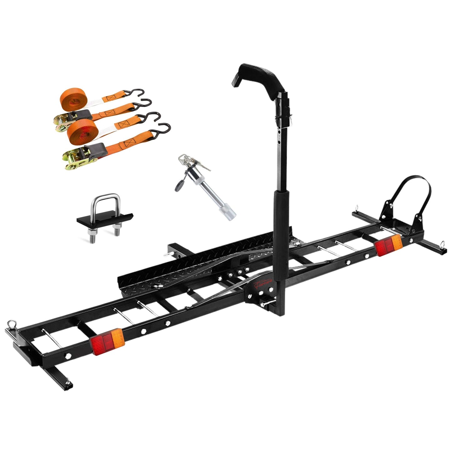 Fiernero 227KG Hitch Motorcycle Pro Carrier Rack | Anti-Wobble Stabilizer & Self-Storing