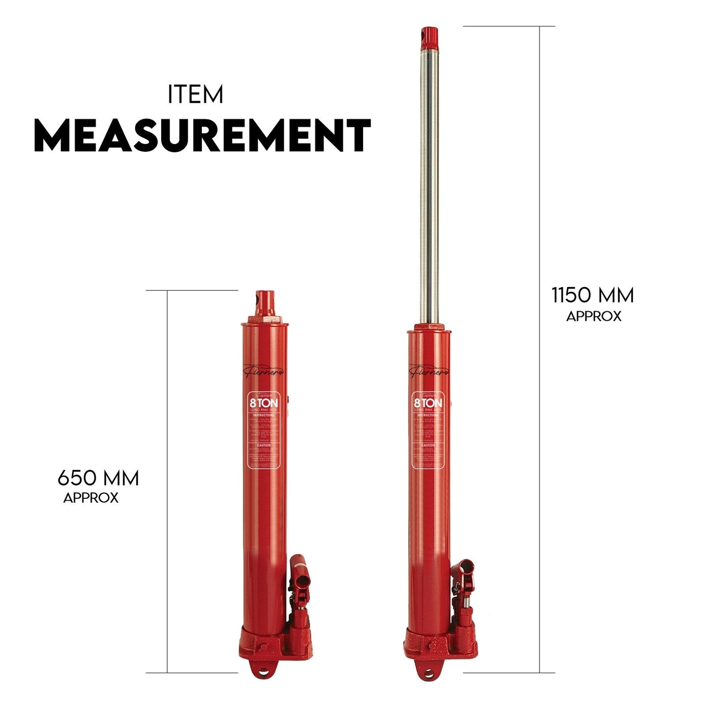 Fiernero 8 Ton Long Ram Jack Double Pump Lift | Replacement for Engine Crane & Shop Press