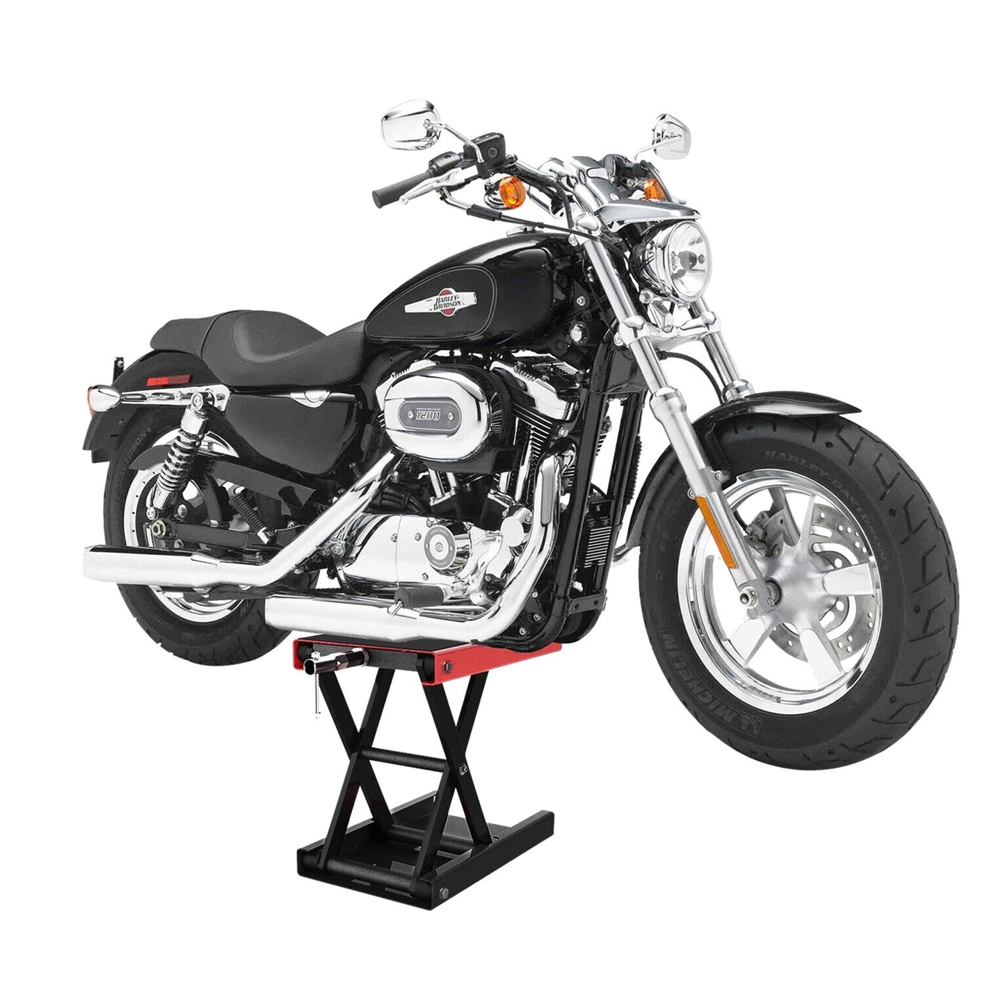 Fiernero 500KG Motorcycle Scissor Lift Jack | Wide Platform for Cruiser Bike Non-Slip Pad