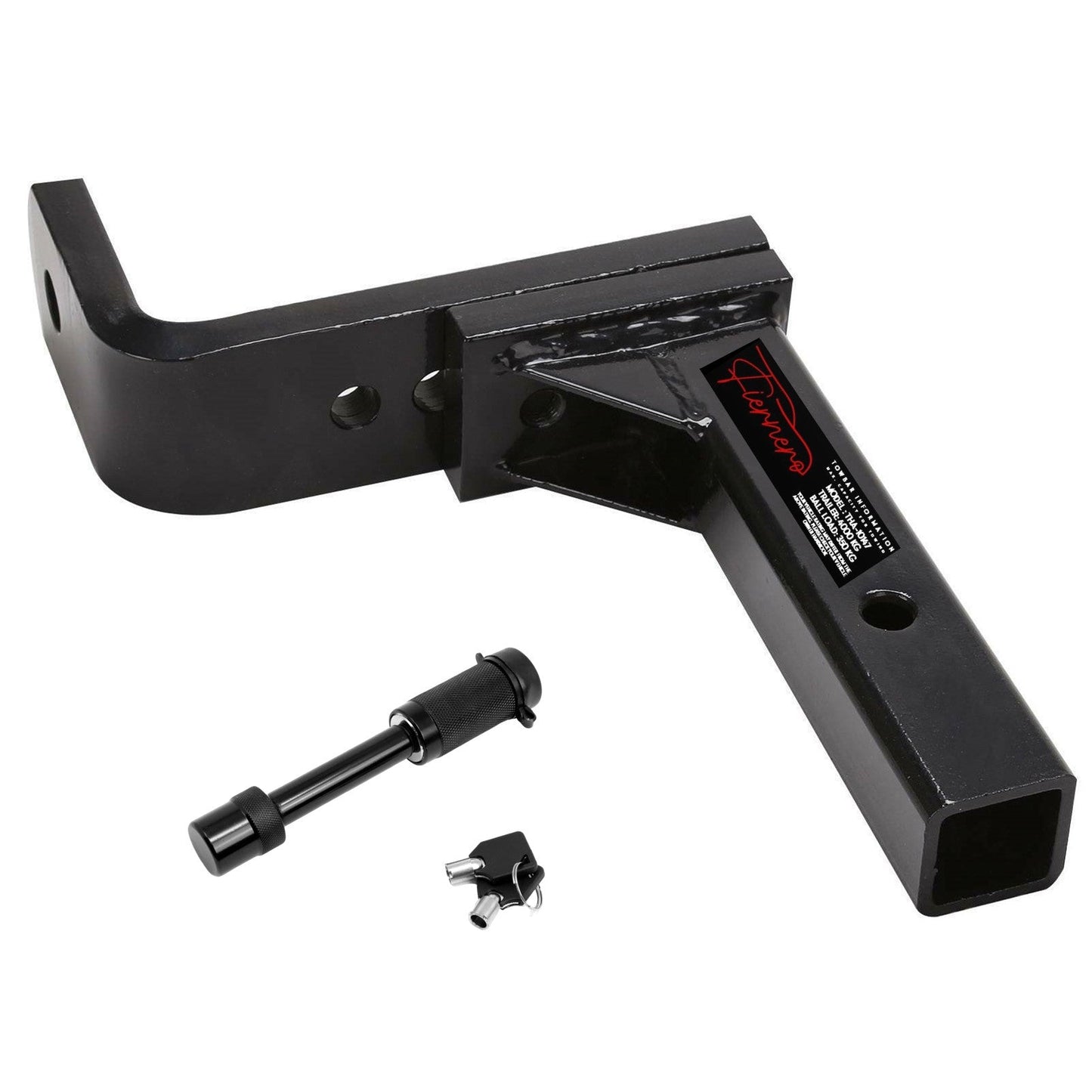 Fiernero 4000KG Adjustable Tow Bar Hitch | 5-Hole Towbar Reversible Mount with Black Ball