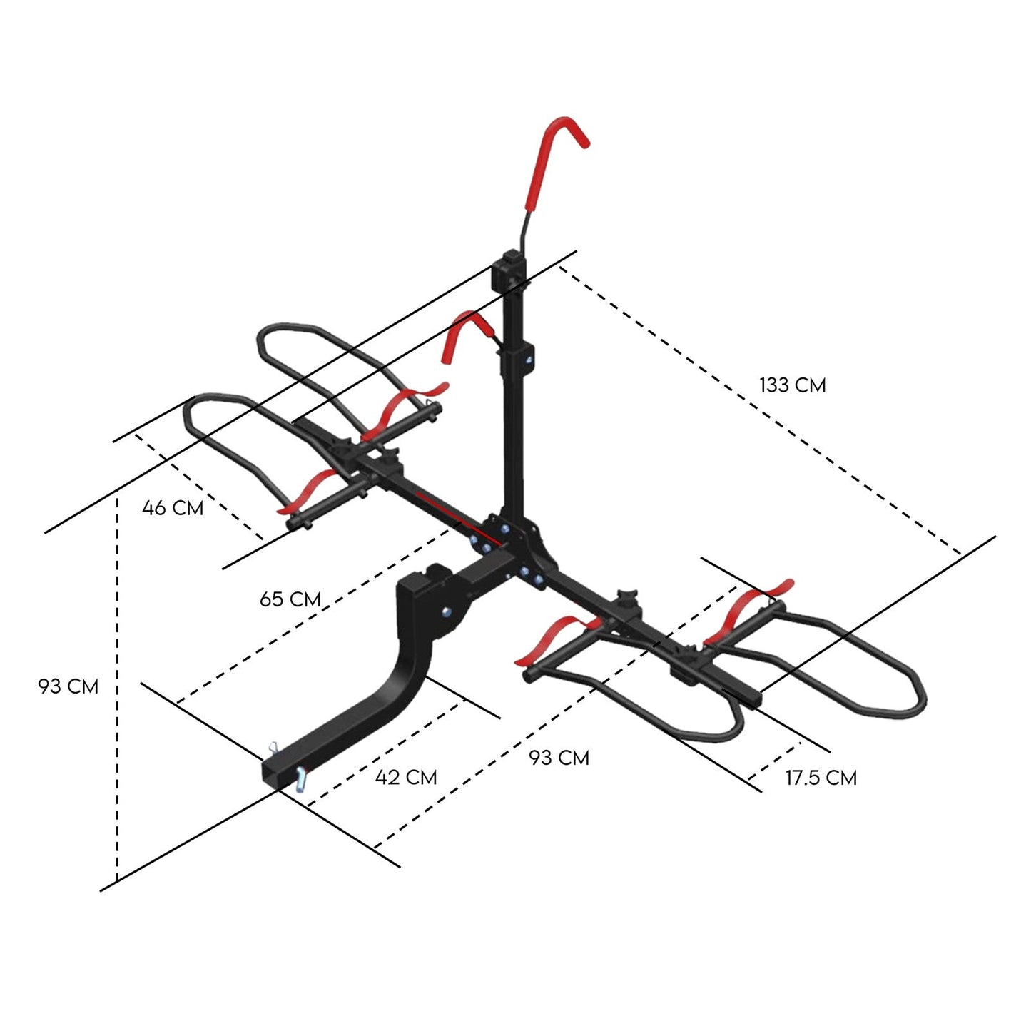 Fiernero Heavy-Duty 2 E-Bike Carrier Tilt & Foldable | 100KG Total Capacity | 50mm Towbar