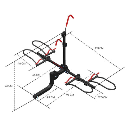 Fiernero Heavy-Duty 2 E-Bike Carrier Tilt & Foldable | 100KG Total Capacity | 50mm Towbar