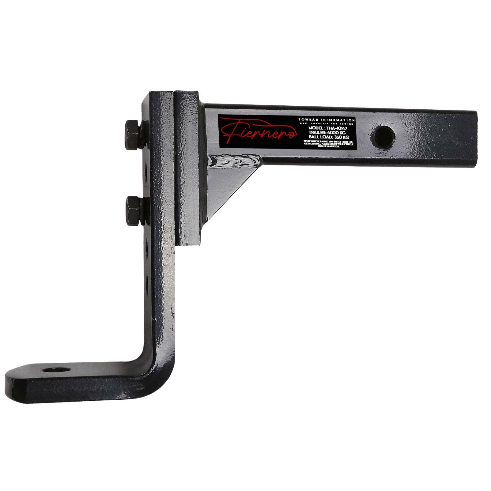 Fiernero 4000KG Adjustable Tow Bar Hitch | 5-Hole Towbar Reversible Mount with Chrome Ball