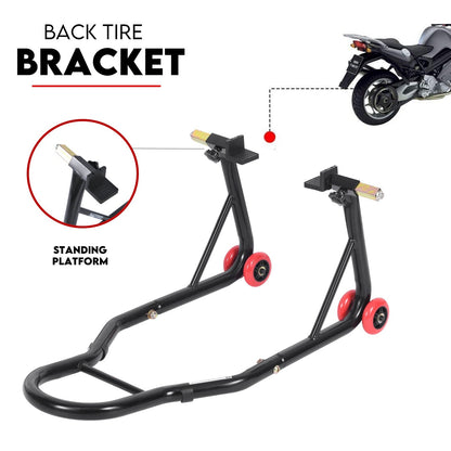 Fiernero Motorcycle Paddock Stand Kit Front & Rear | 600 kg Capacity, Dual Adjustable Adapters