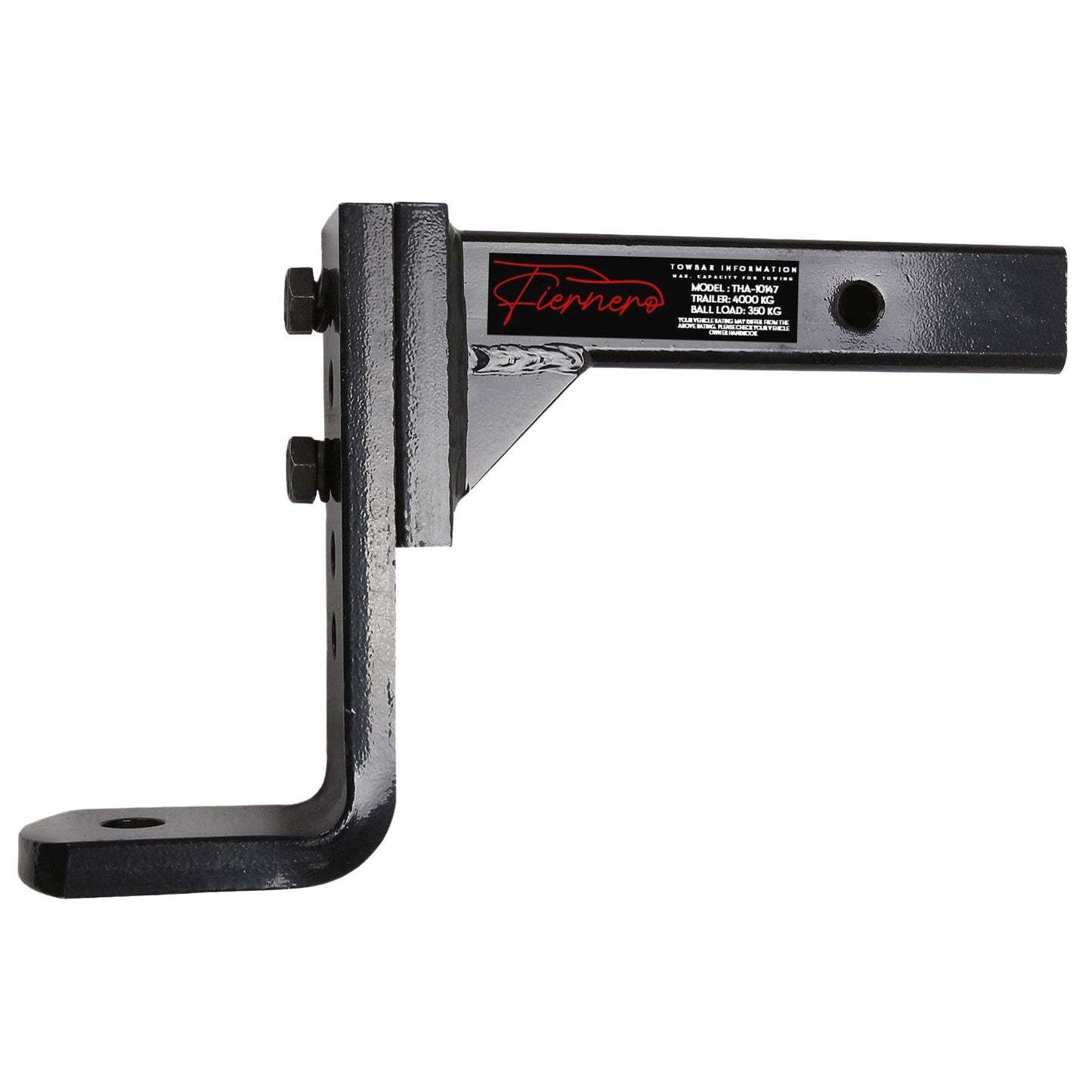 Fiernero 4000KG Adjustable Tow Bar Hitch | 5-Hole Towbar Reversible Mount with Black Ball