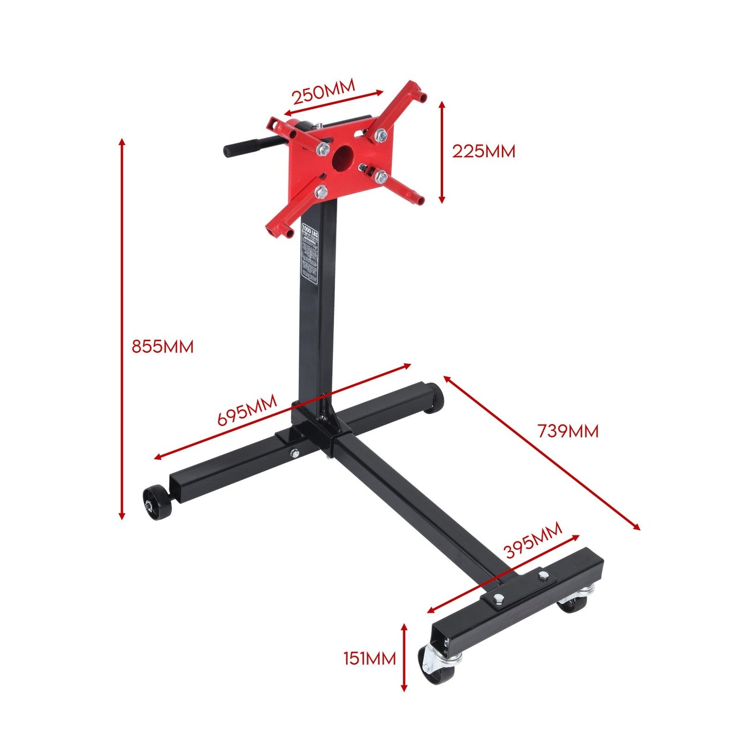 Fiernero 450KG Professional Engine Repair Stand | 360° Rotating Head H-Base Adjustable Arms
