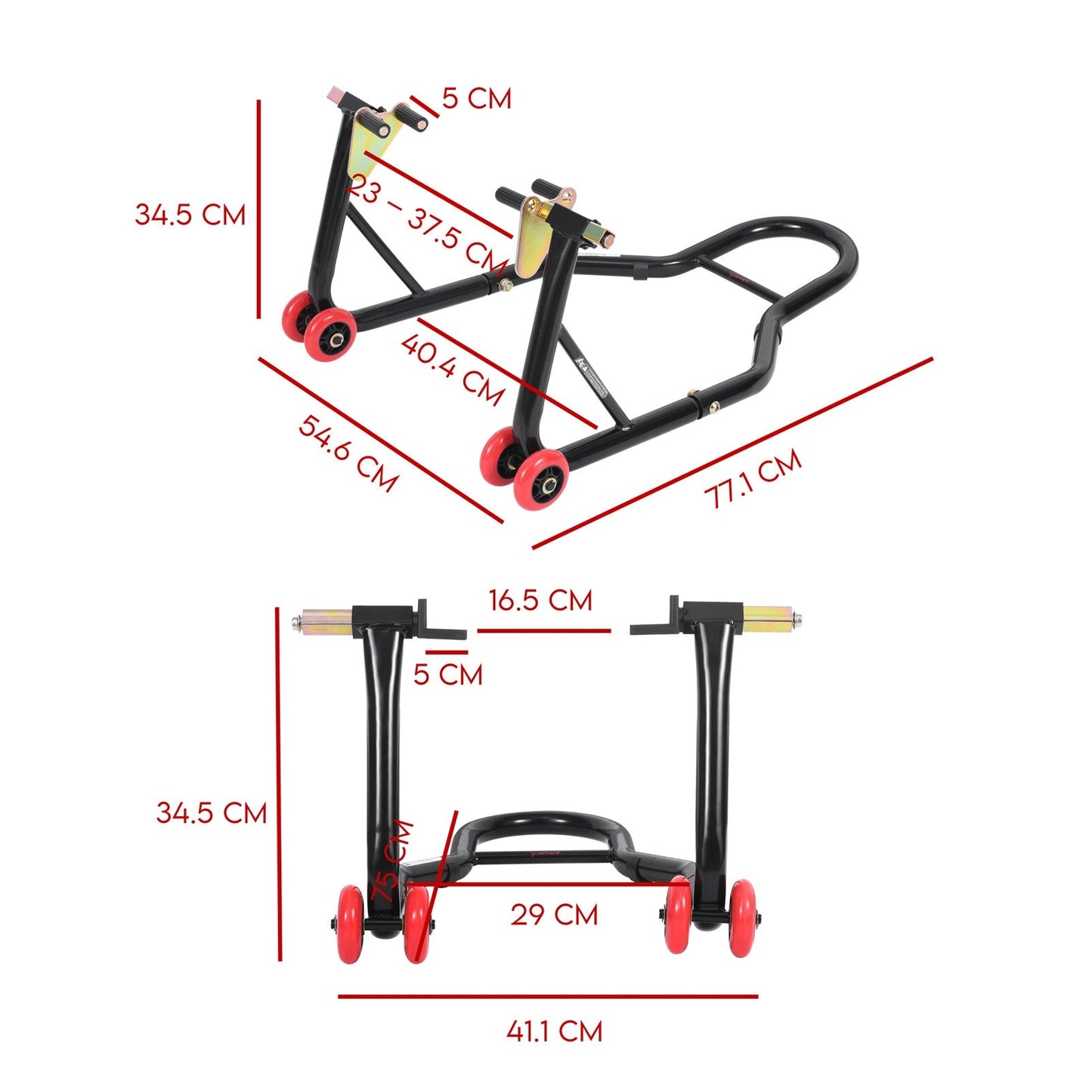 Fiernero Motorcycle Paddock Stand Kit Front & Rear | 600 kg Capacity, Dual Adjustable Adapters