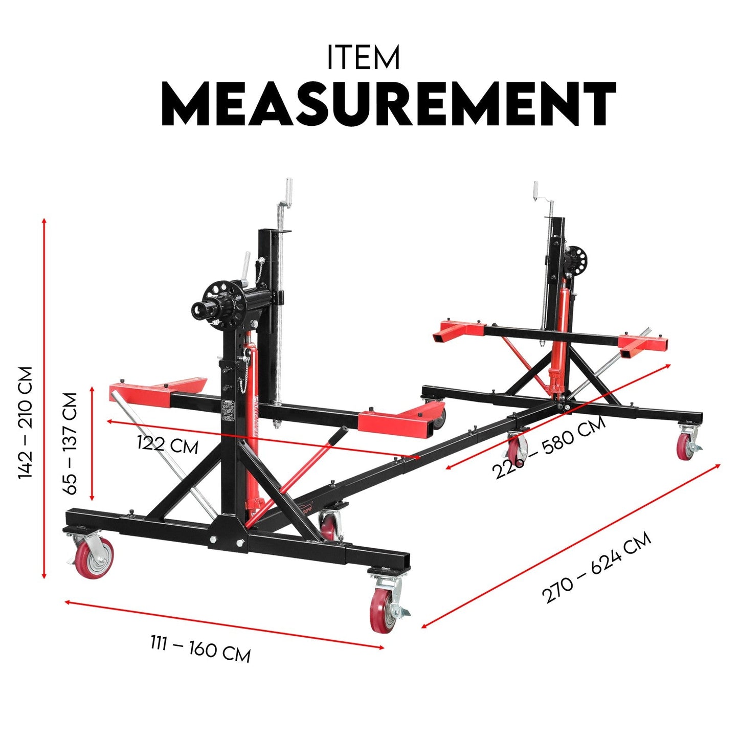 Fiernero 900 kg Standard Hydraulic Car Rotisserie | 360° Rotation & Telescopic Frame